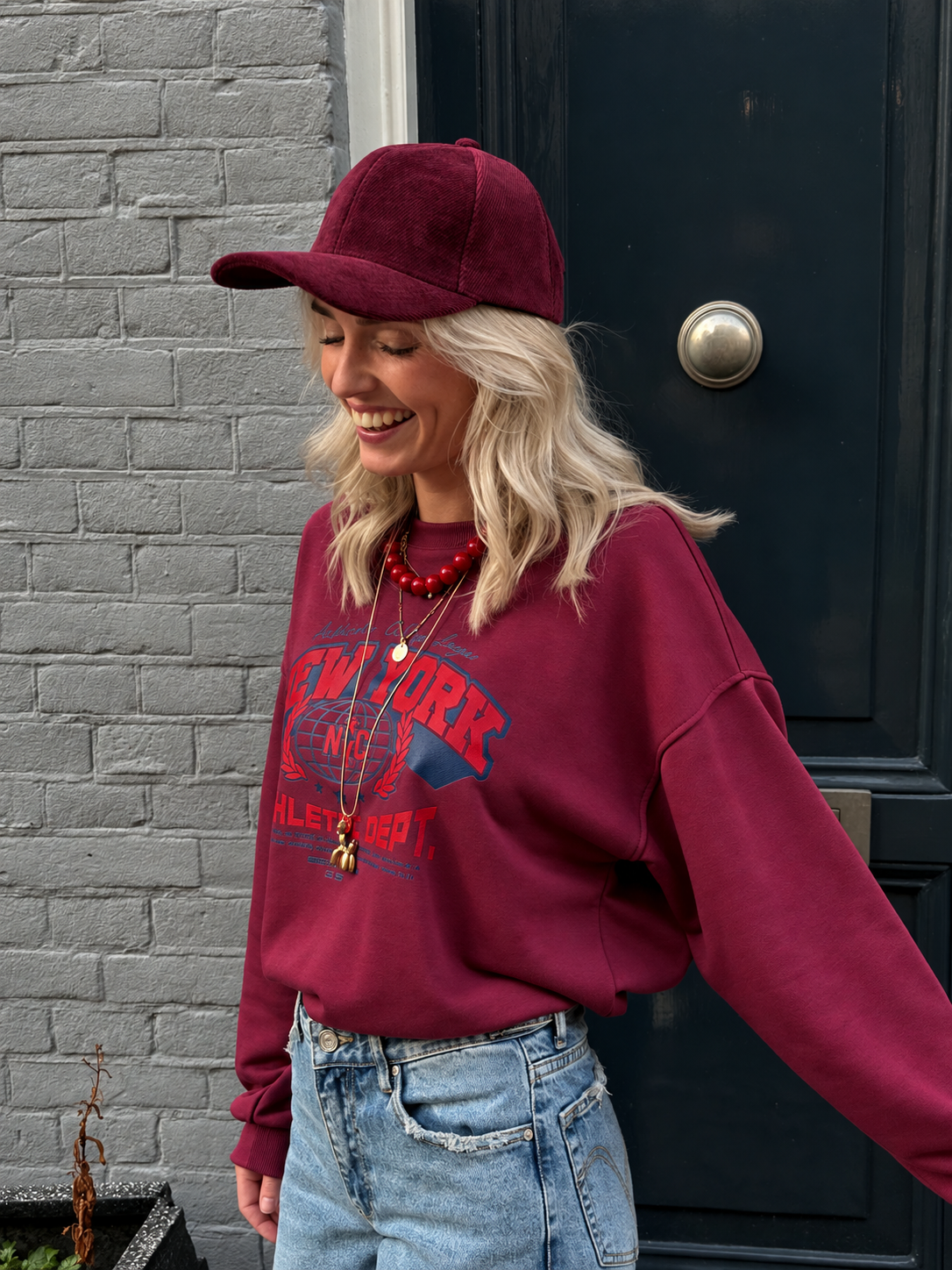 New York sweater raspberry