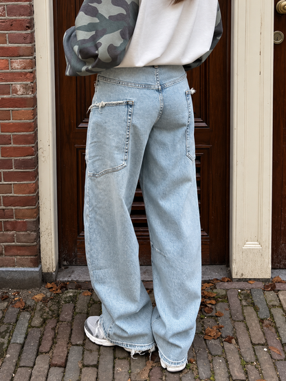 Sky cargo jeans light blue
