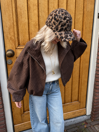 Lola geruite bomber bruin