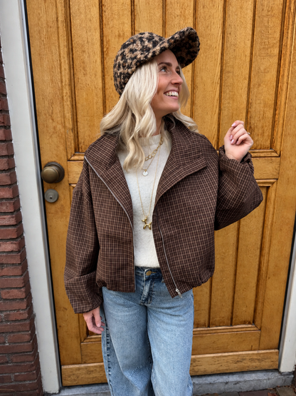 Lola geruite bomber bruin