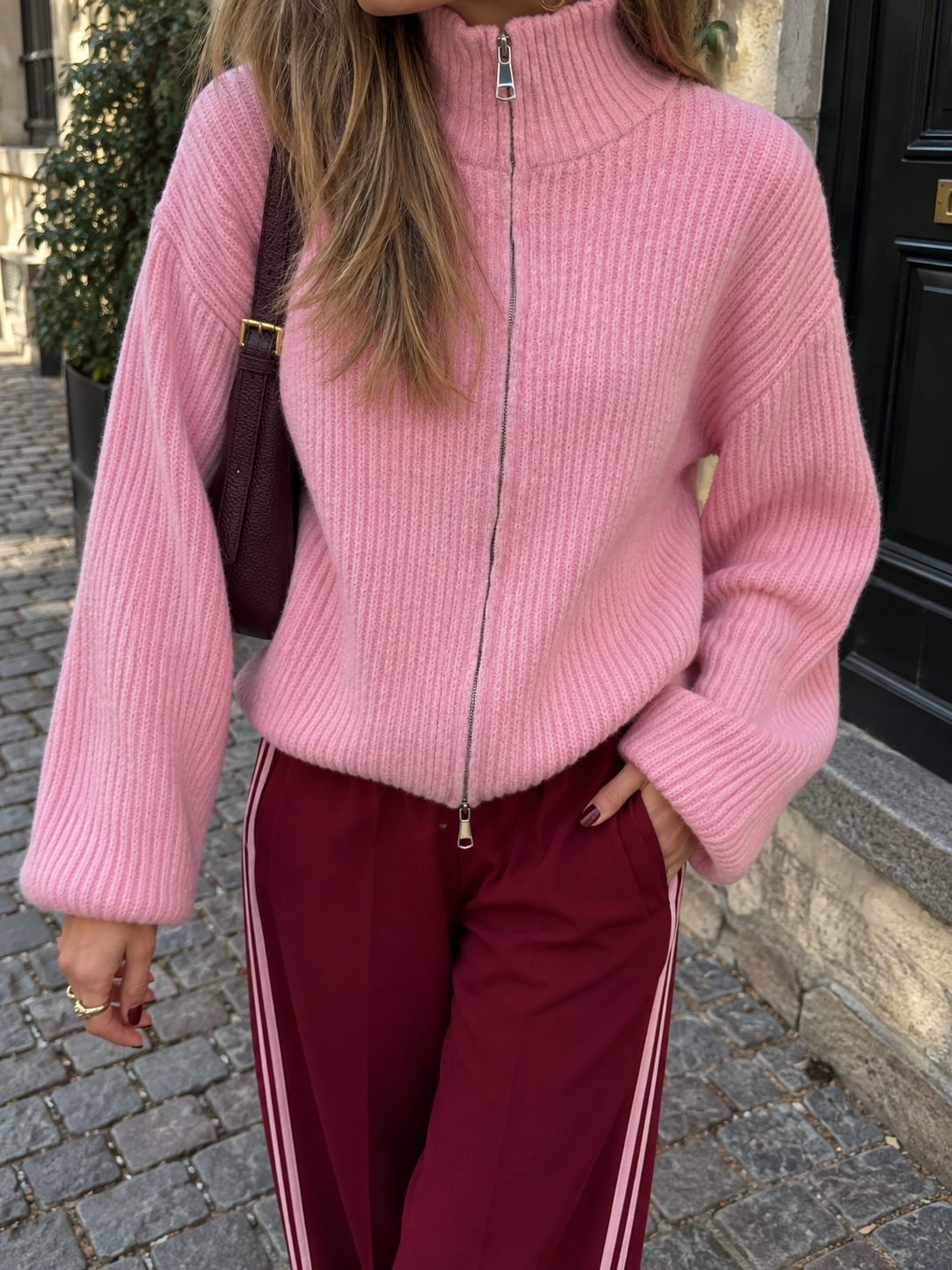 Pixie vest rits roze