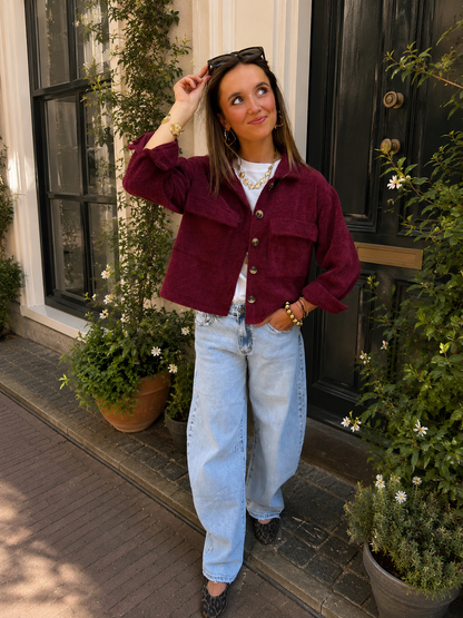Bibi teddy look overshirt jasje cherry
