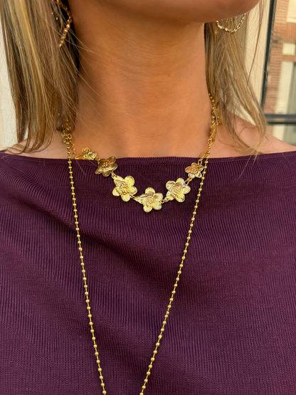 Mini flower necklace gold