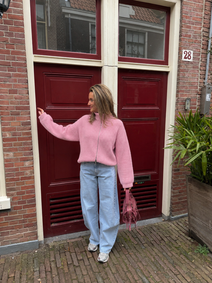 Pixie vest rits roze