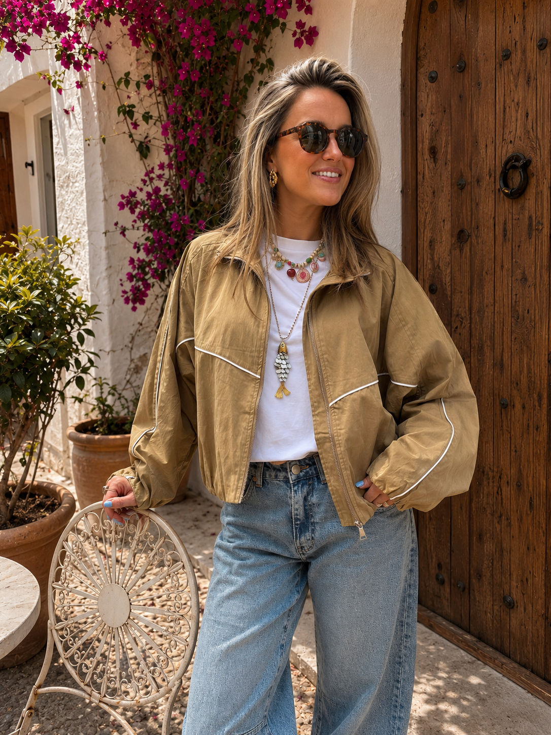 Louie bomber jas camel