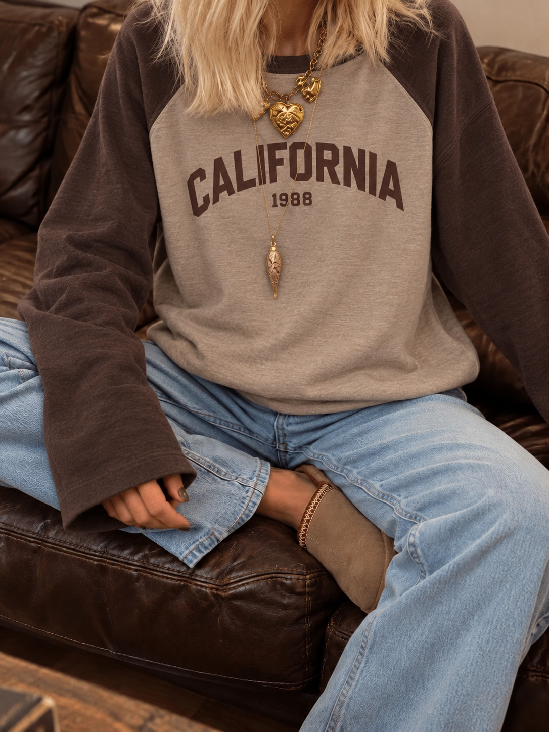 California longsleeve bruin/beige