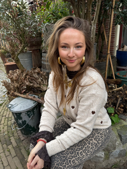 Lily hearts cardigan beige/brown