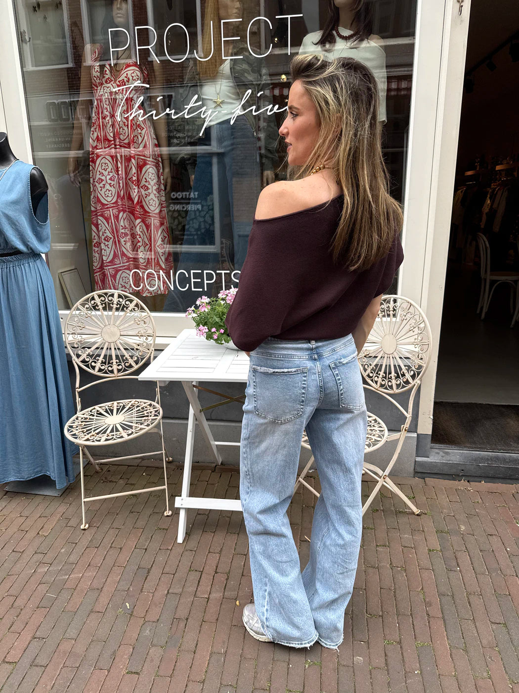 Gaya wide leg jeans high waisted blue
