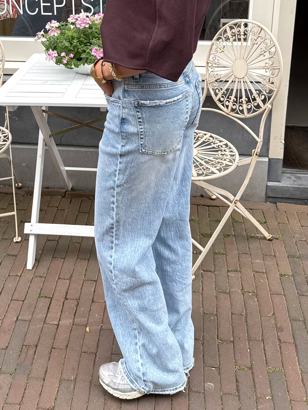 Gaya wide leg jeans high waisted blue