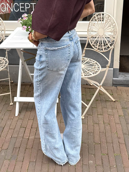 Gaya wide leg jeans high waisted blue