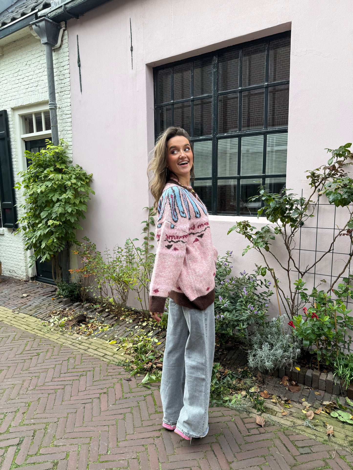 Sadie cardigan pink/brown