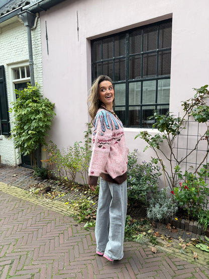 Sadie cardigan pink/brown