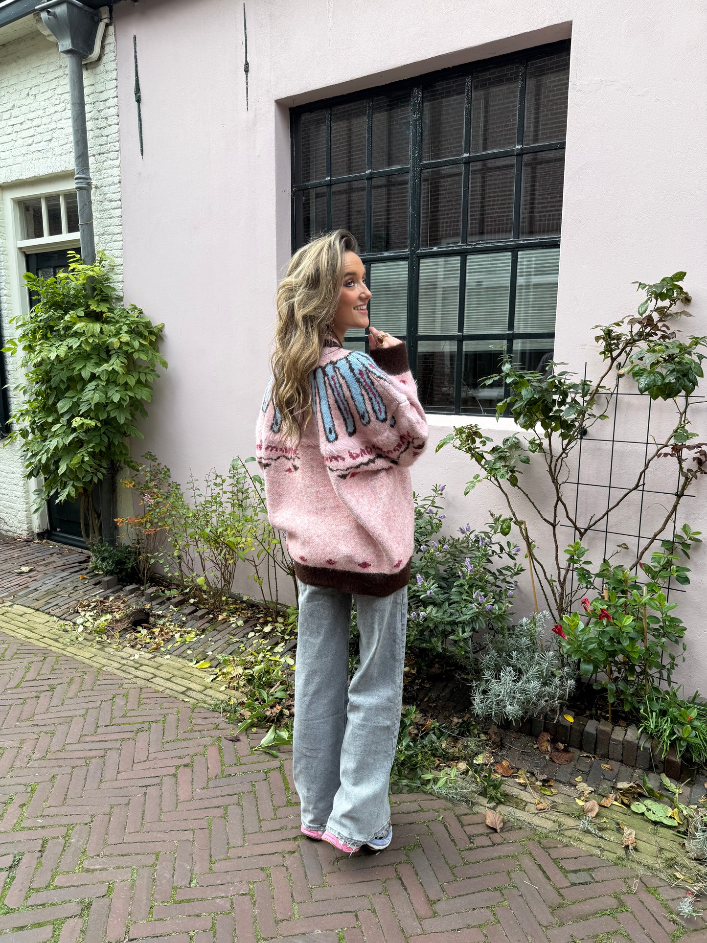 Sadie cardigan pink/brown