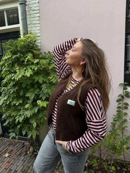 Roos longsleeve brown/pink