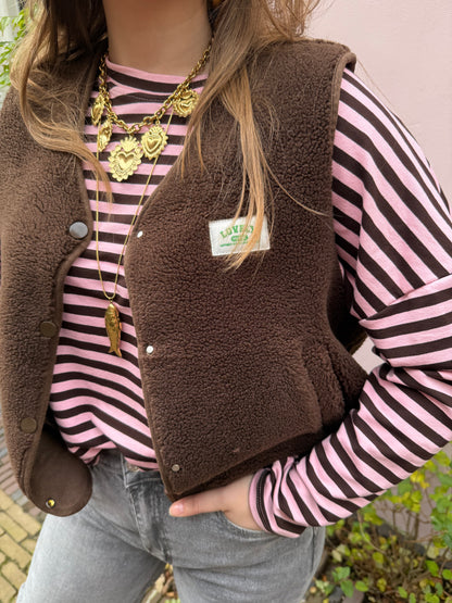 Roos longsleeve brown/pink