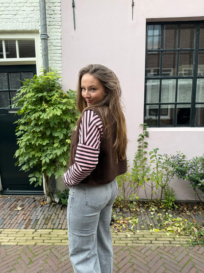 Roos longsleeve brown/pink