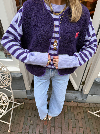 Vera teddy gilet paars