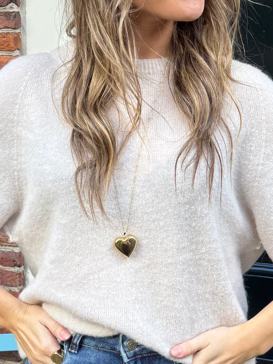 'Big love' ketting lang goud