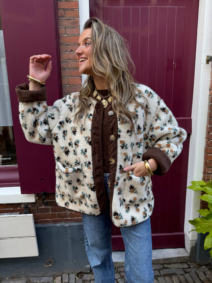 Ivy teddy jacket flowers
