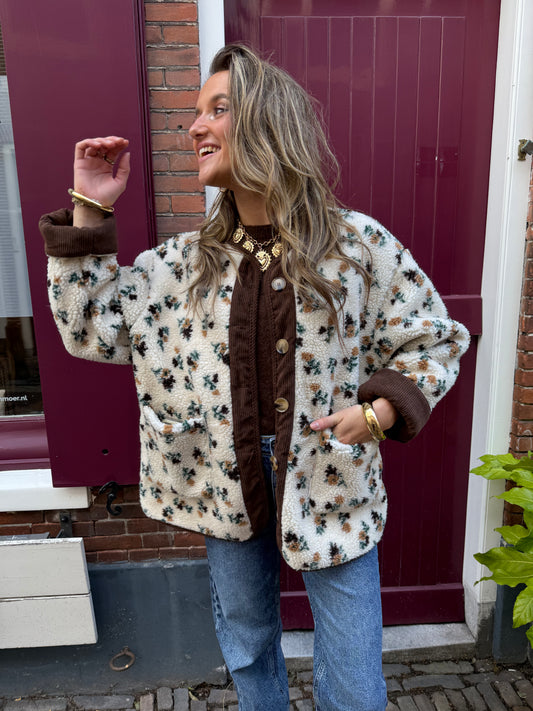 Ivy teddy jacket flowers