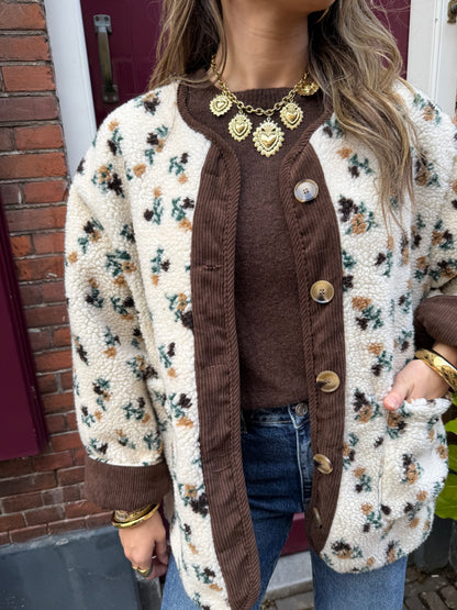 Ivy teddy jacket flowers