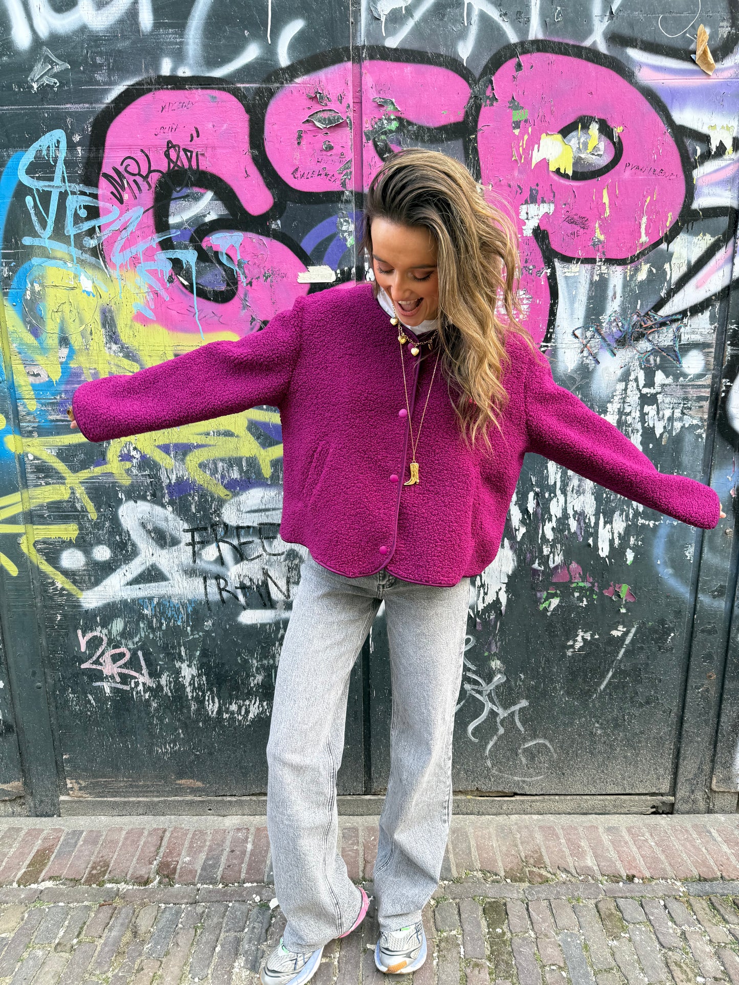 Isa teddy jacket burgundy