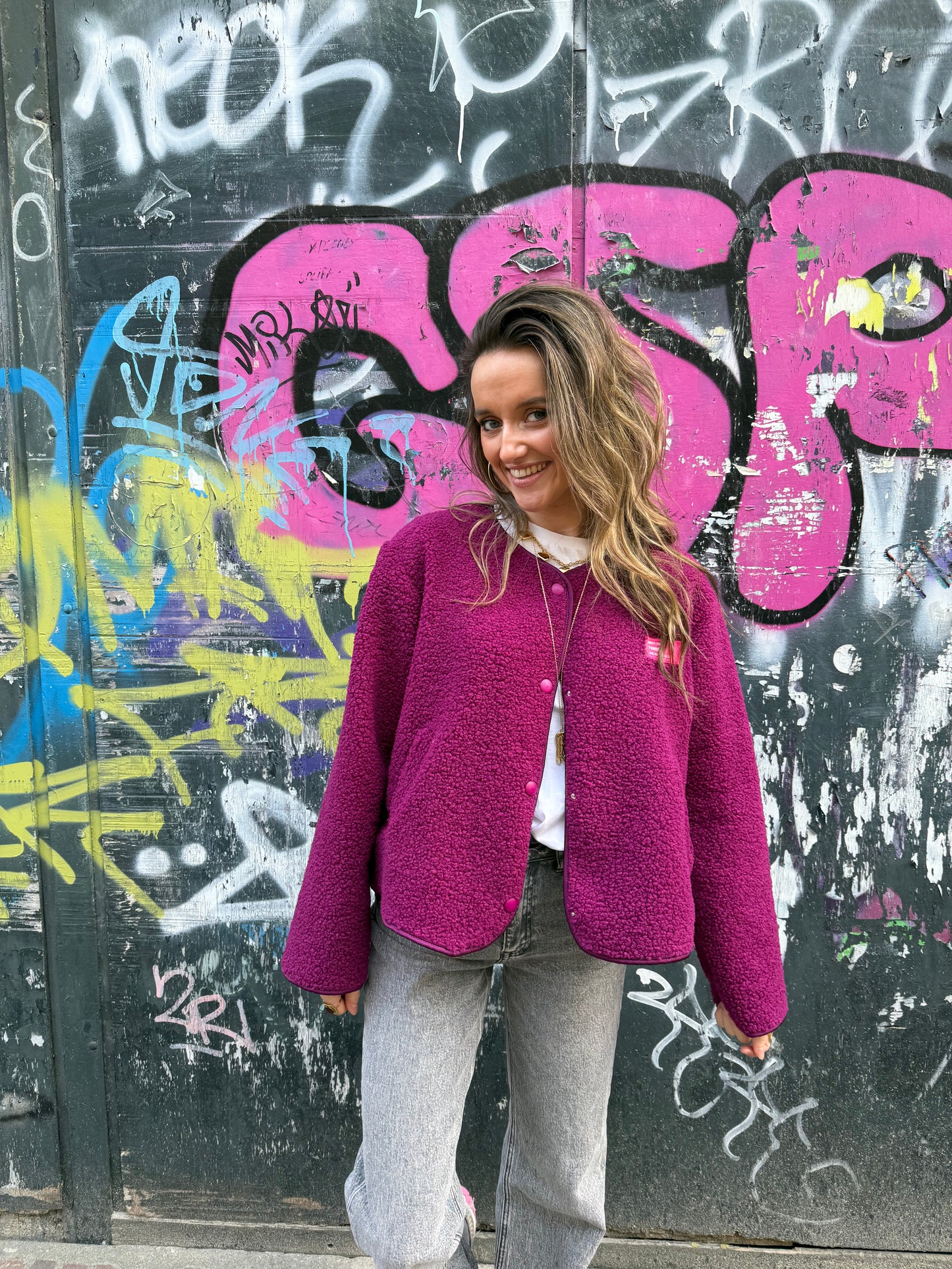 Isa teddy jacket burgundy