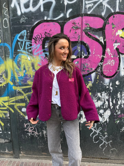 Isa teddy jacket burgundy