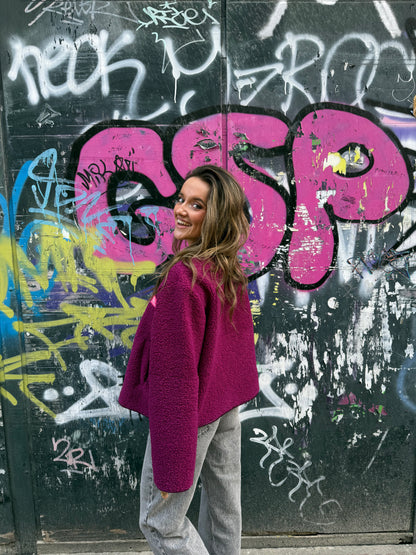 Isa teddy jacket burgundy