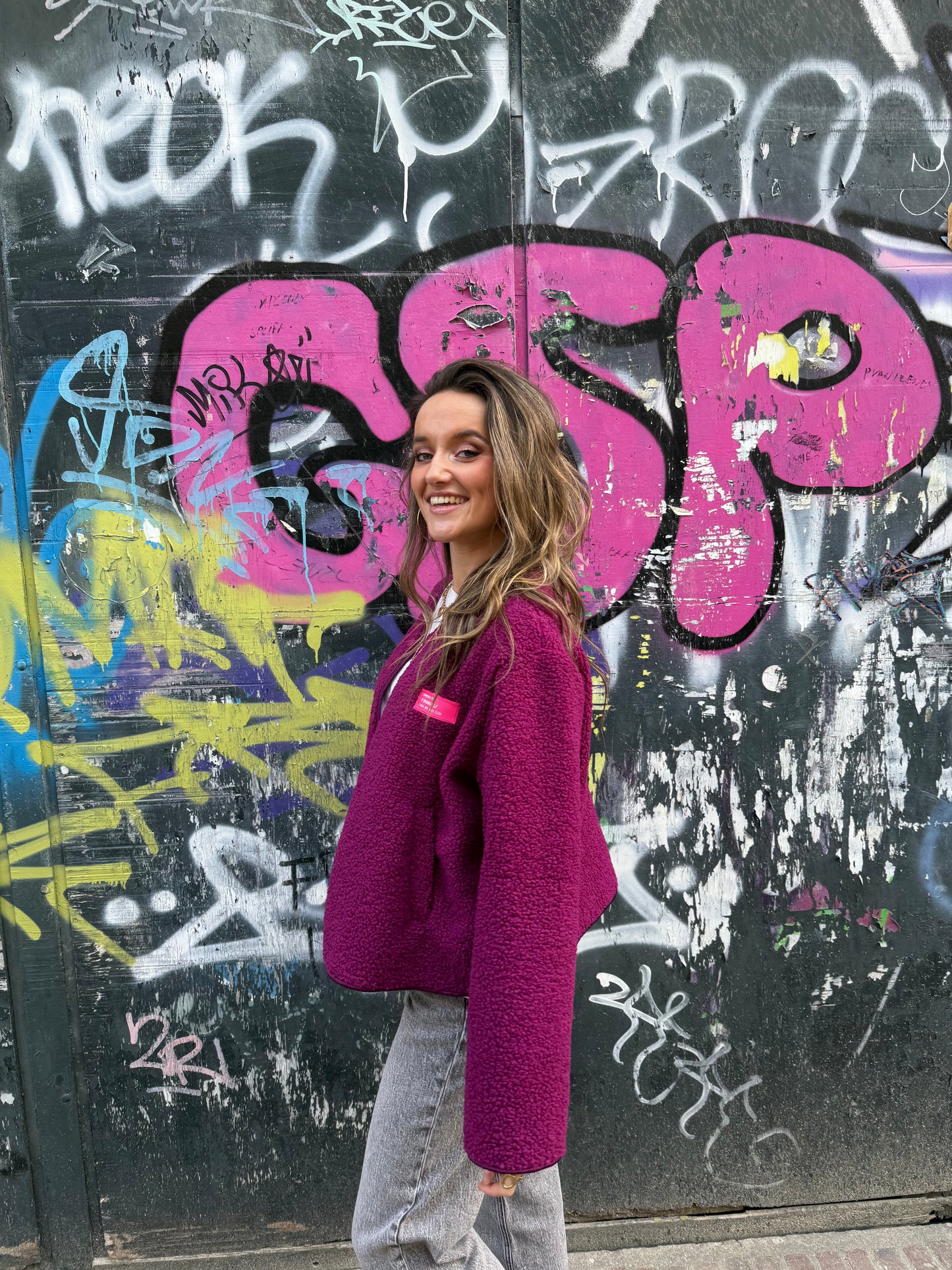 Isa teddy jacket burgundy