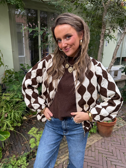 Olivia bomber chocolate brown