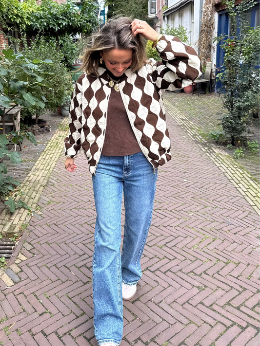 Olivia bomber chocolate brown