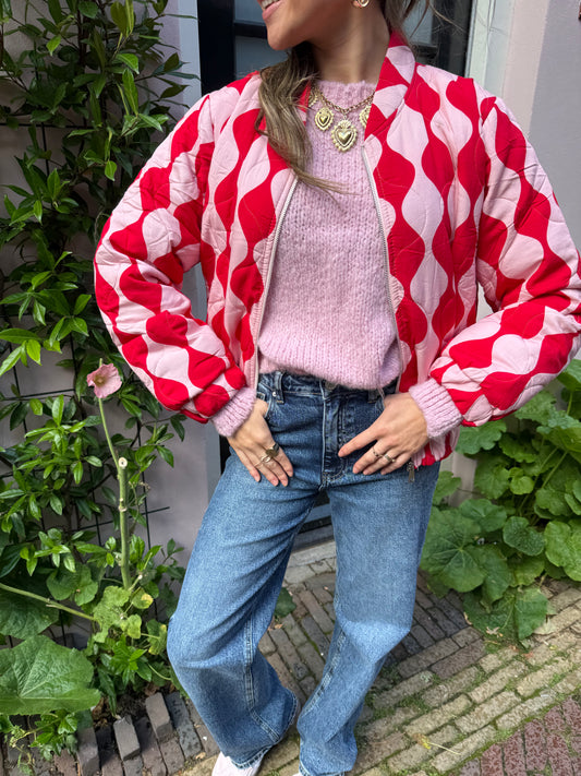 Olivia bomber pink/red