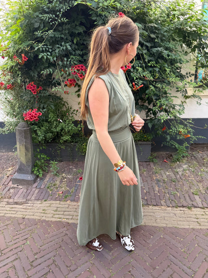 Harper set maxi rok en top katoen groen