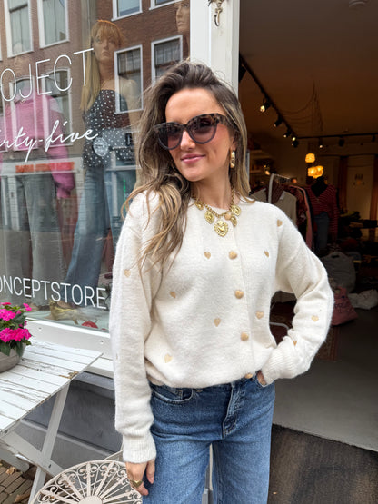 Lily hearts cardigan off white