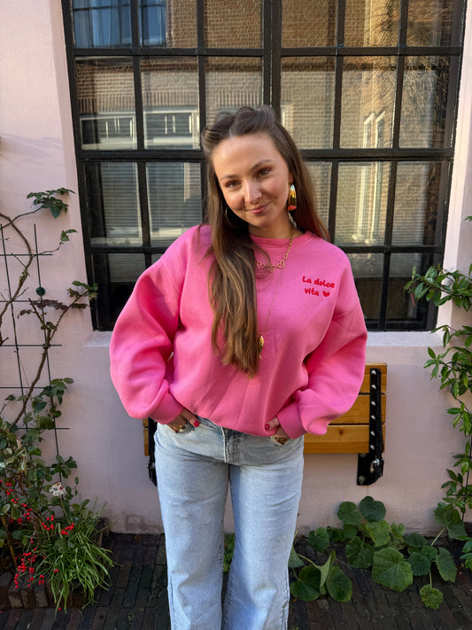 La dolce vita sweater roze