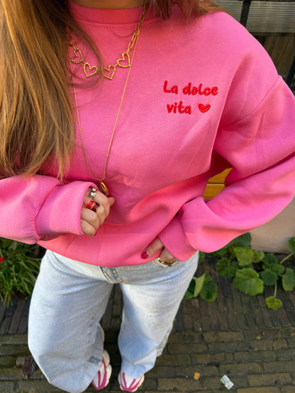 La dolce vita sweater roze