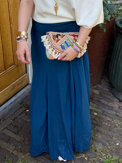 Puck maxi rok soepelvallend petrol