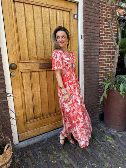 Gwenn maxi jurk bloemen v-hals