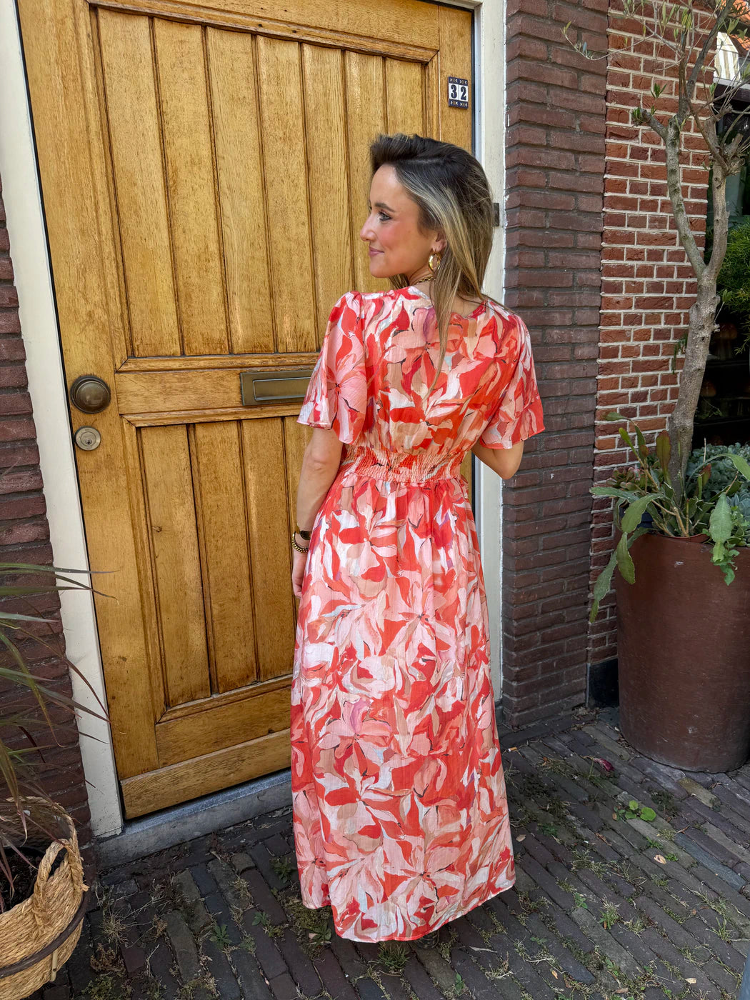Gwenn maxi jurk bloemen v-hals