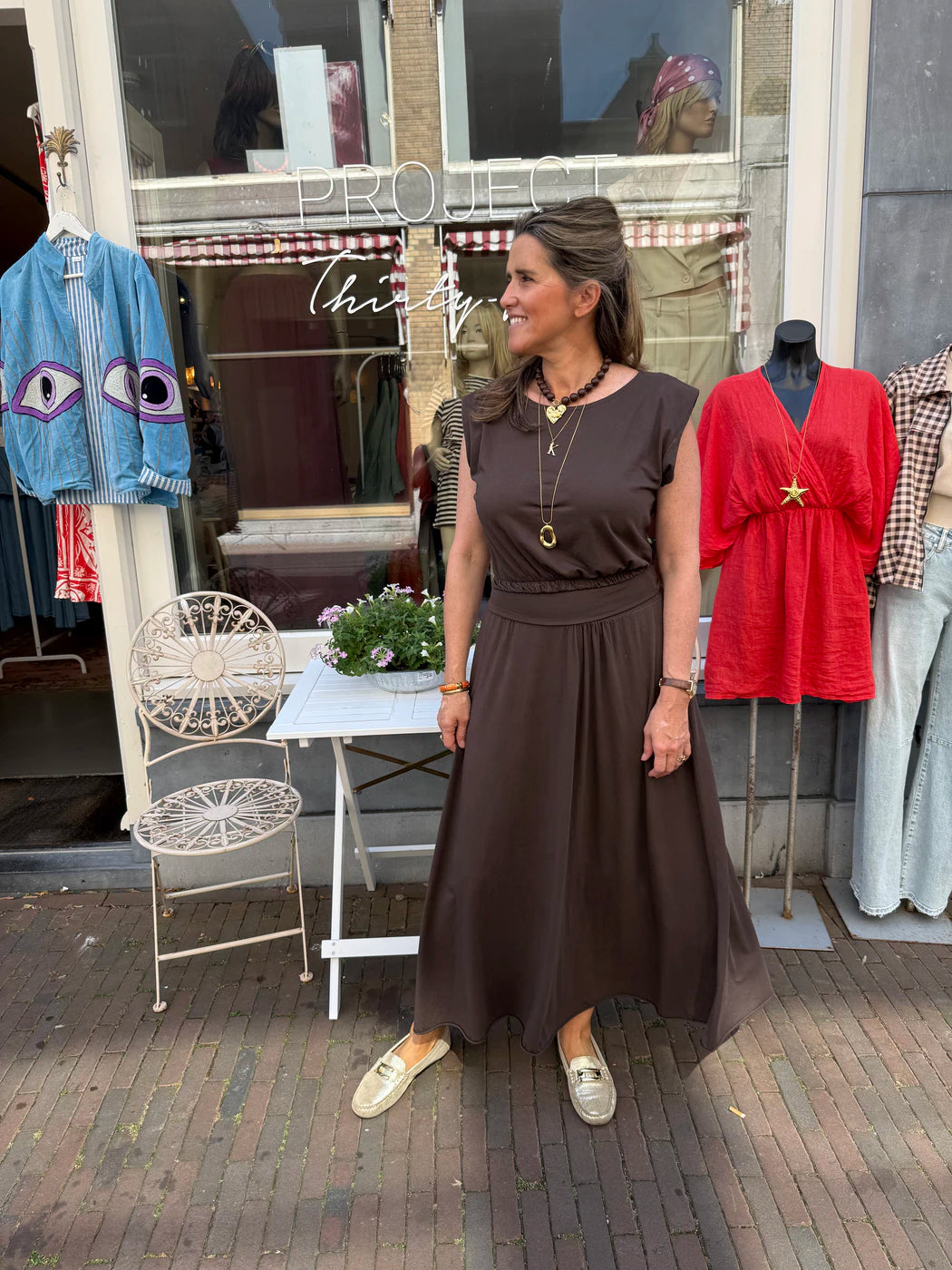 Harper set maxi rok en top katoen bruin