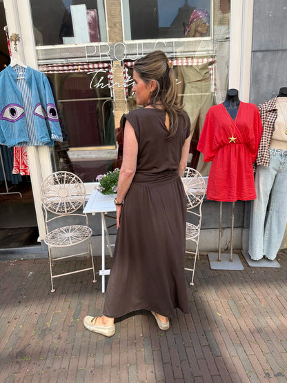 Harper set maxi rok en top katoen bruin