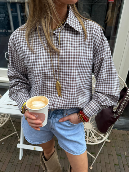 Ruby blouse geruit