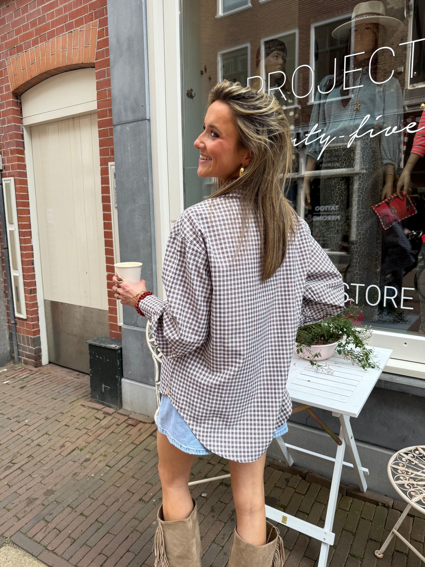Ruby blouse geruit