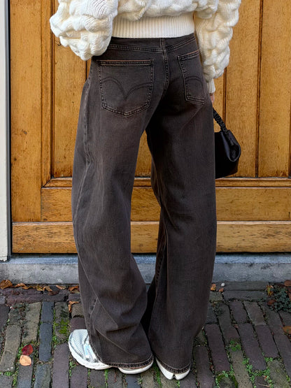 Alix barrel balloon jeans dark brown