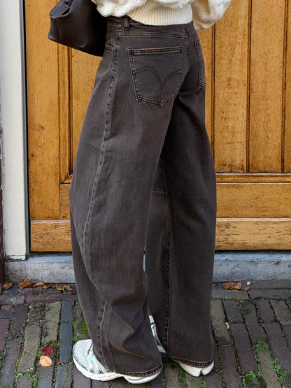 Alix barrel balloon jeans dark brown
