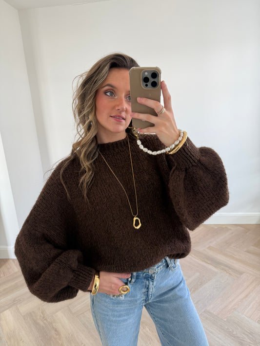 'Ring' ketting lang goud