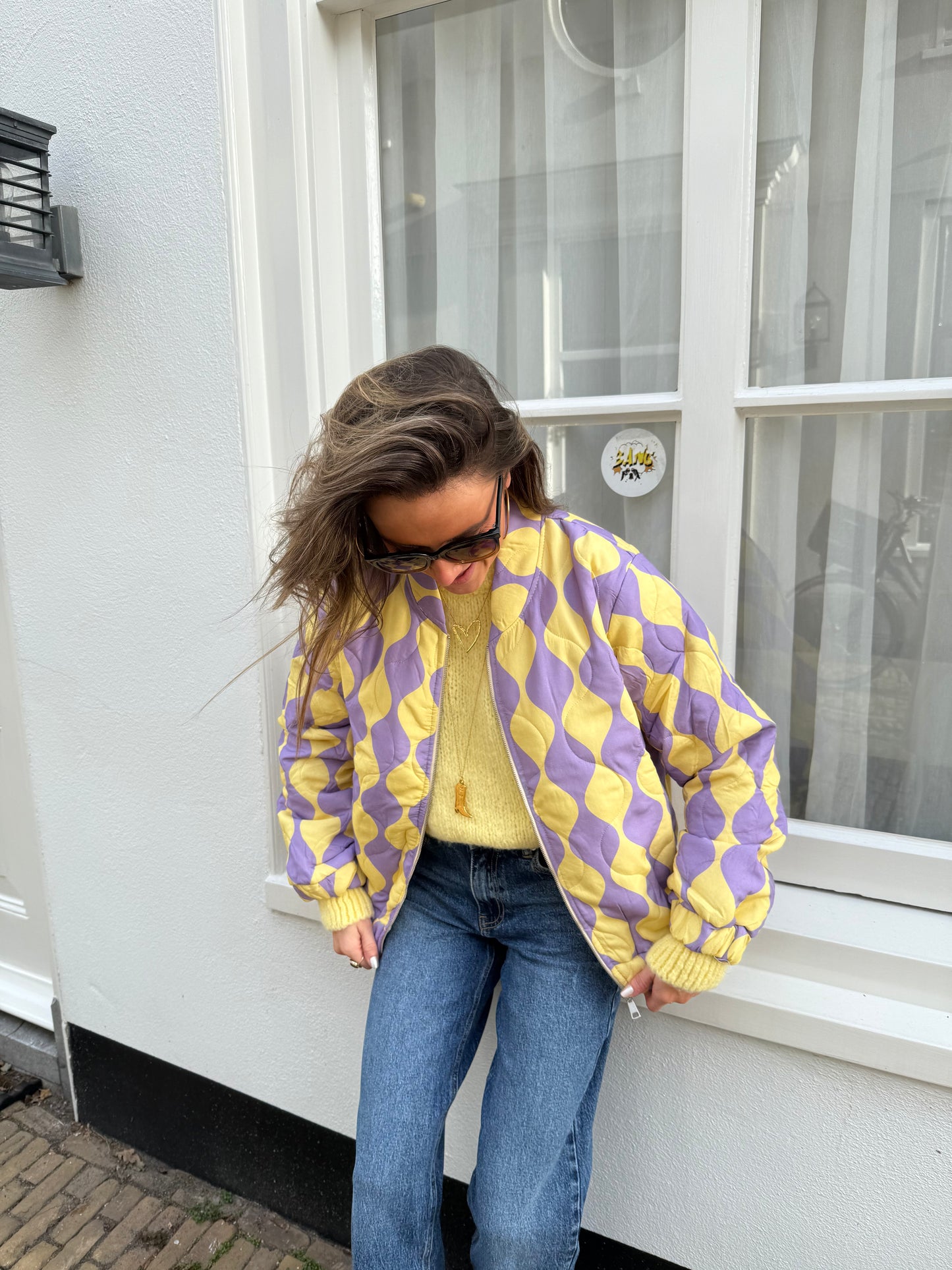 Olivia bomber purple/yellow