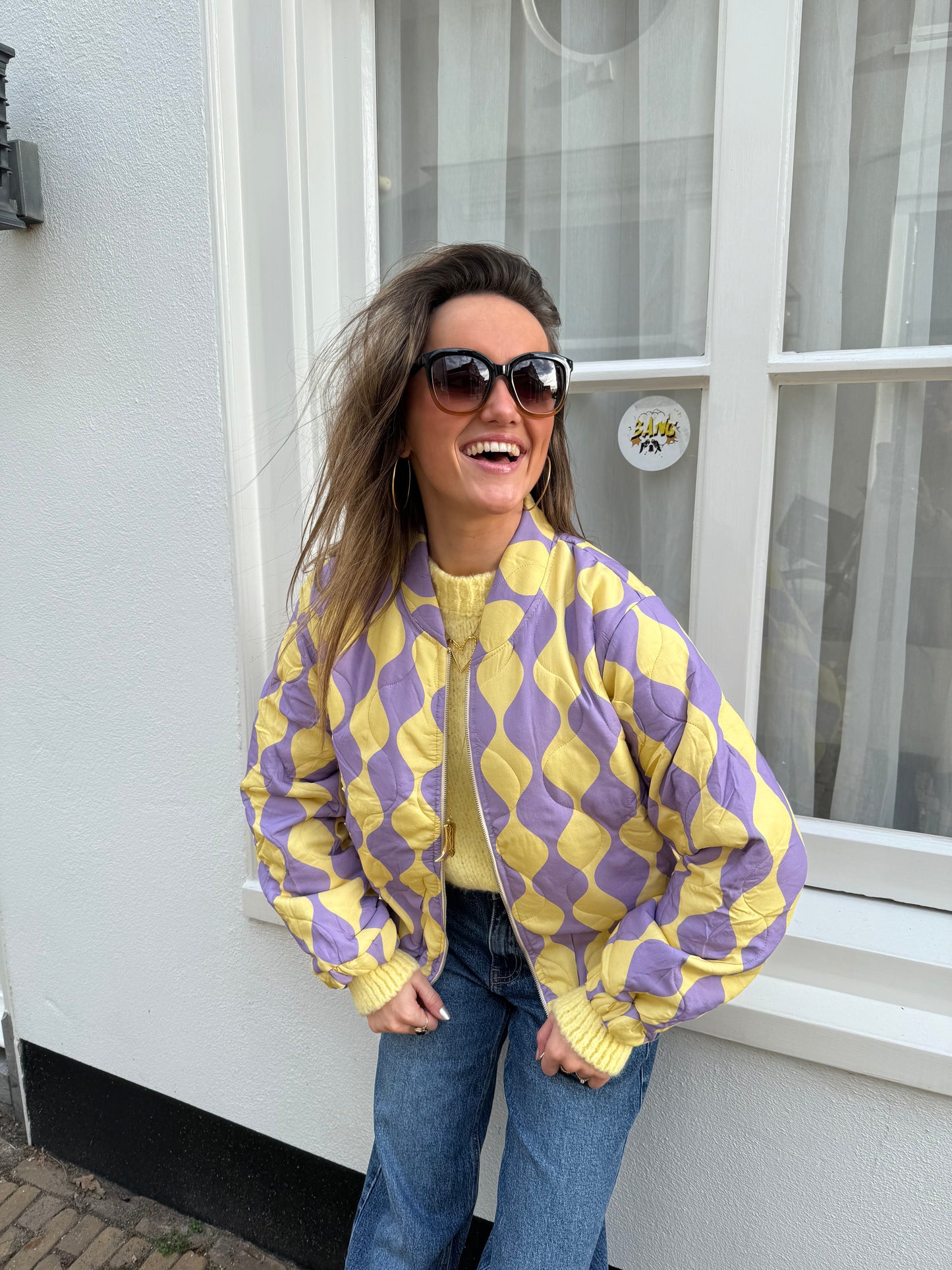Olivia bomber purple/yellow