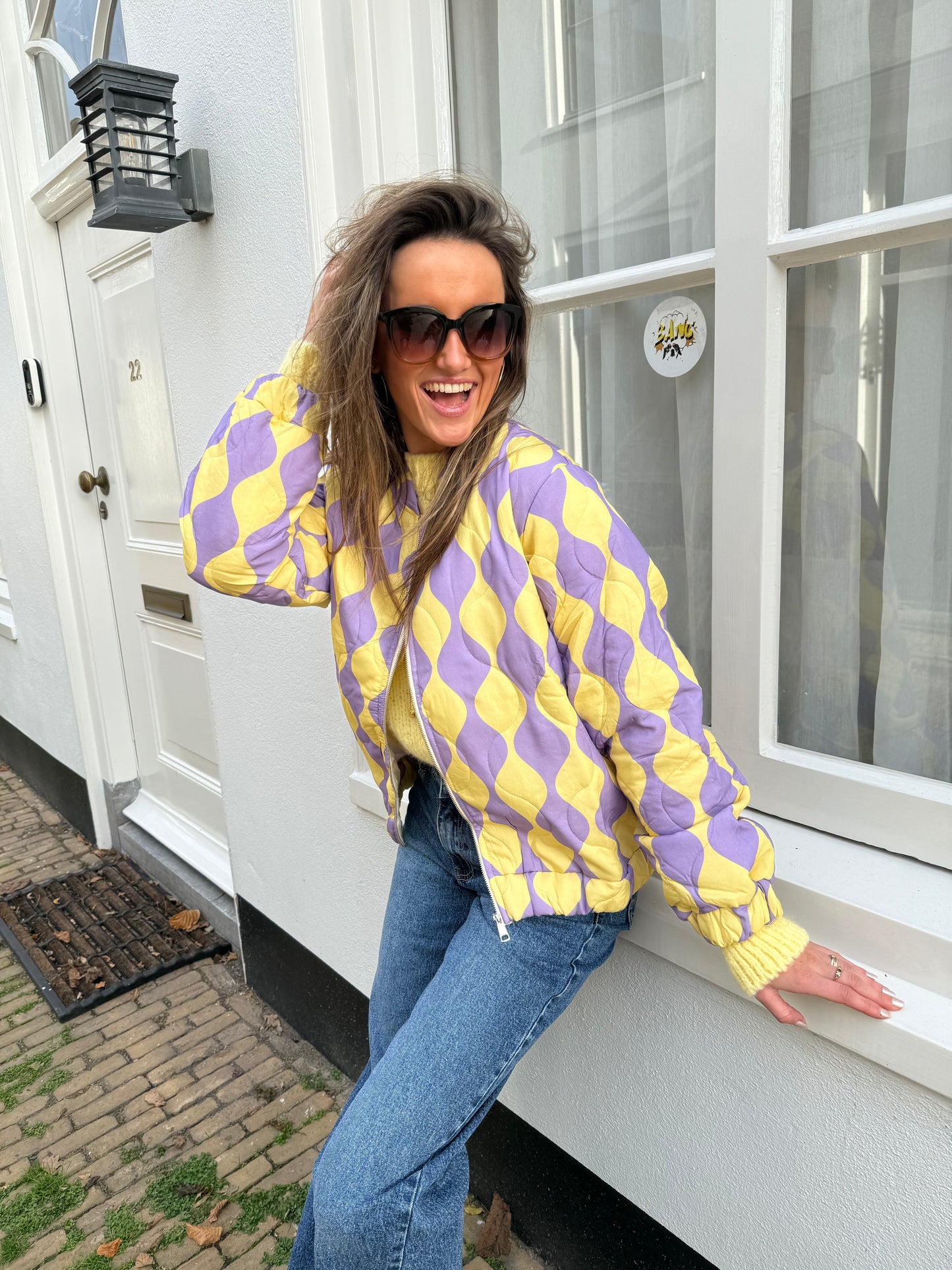 Olivia bomber purple/yellow